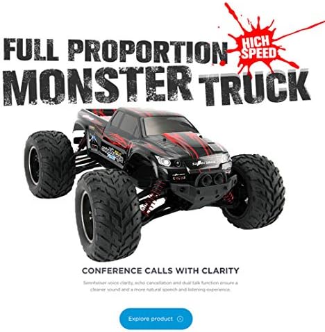 Remote Control Car, RC 1:12 Car Truck Buggy Challenger Radio Remote Control 2.4G Monster 42 km/h for Kids Adult Outdoors - Red