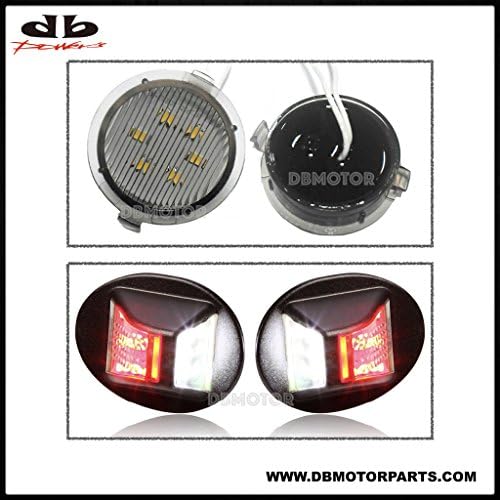 DBMOTOR 2009-2014 Ford F150 LED Side Mirror Puddle Lamp + Dual Function LED License Lamp