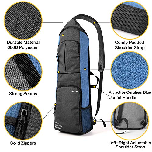 Warrior2-Yoga-Mat-Bag-Carrier-Yoga-Backpack-Fits-12-Inch-Thick-Mat-Large-Pockets-Water-Bottle-Holders-Full-Zip-Yoga-Mat-Carry-Bag-for-Women-Men-Yoga-Gym-Pilates