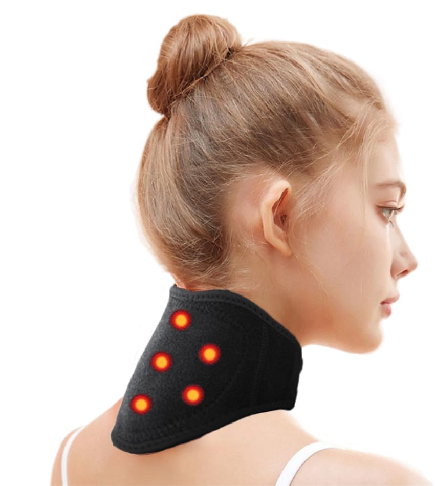 Neck Collar Self Heating Neck Support Brace for Stiff Neck Self Heating Cervical Collar Magnets Therapy Neck Protector Guard for Neck Injury Pain Relief Warm Cervical Wrap for Adult Elderly