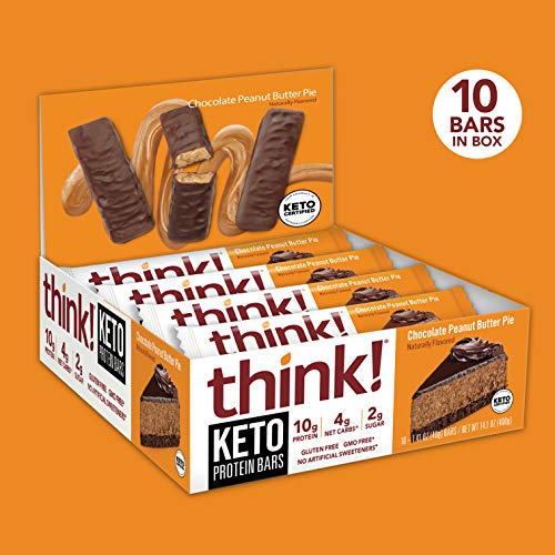 think!® Keto Protein Bars Chocolate Peanut Butter Pie, 10g Protein