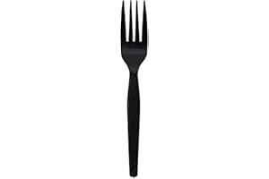 Genuine Joe Heavy Weight Plastic Fork, Black, 1000 Count