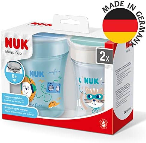 Magic Cup Trinklernbecher | 8+ Monate | 230 ml | auslaufsicherer 360°-Trinkrand | blau | 2 Stück