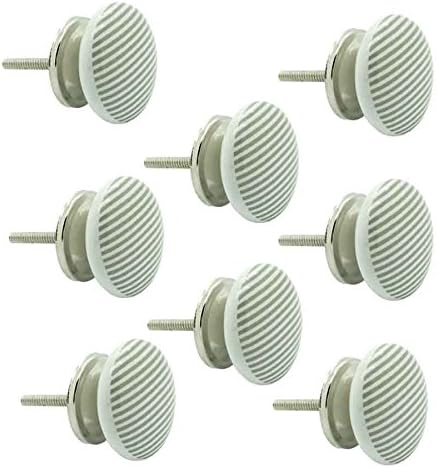 JP Hardware Ceramic Door Knob, Standard Size, Multicolour - Pack of 8