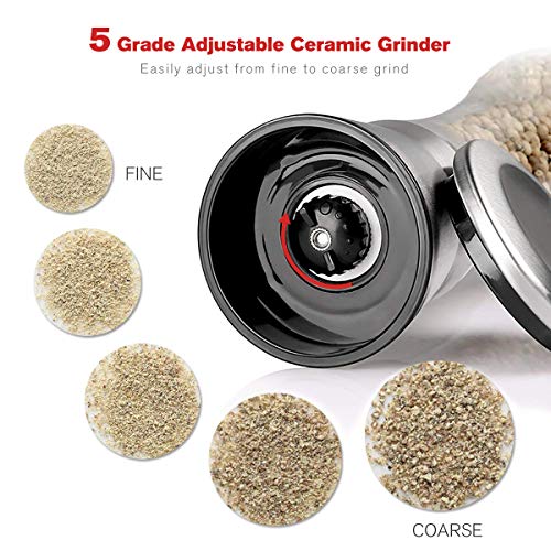 4 Salt+Pepper+Grinder+Adjustable+Ceramic