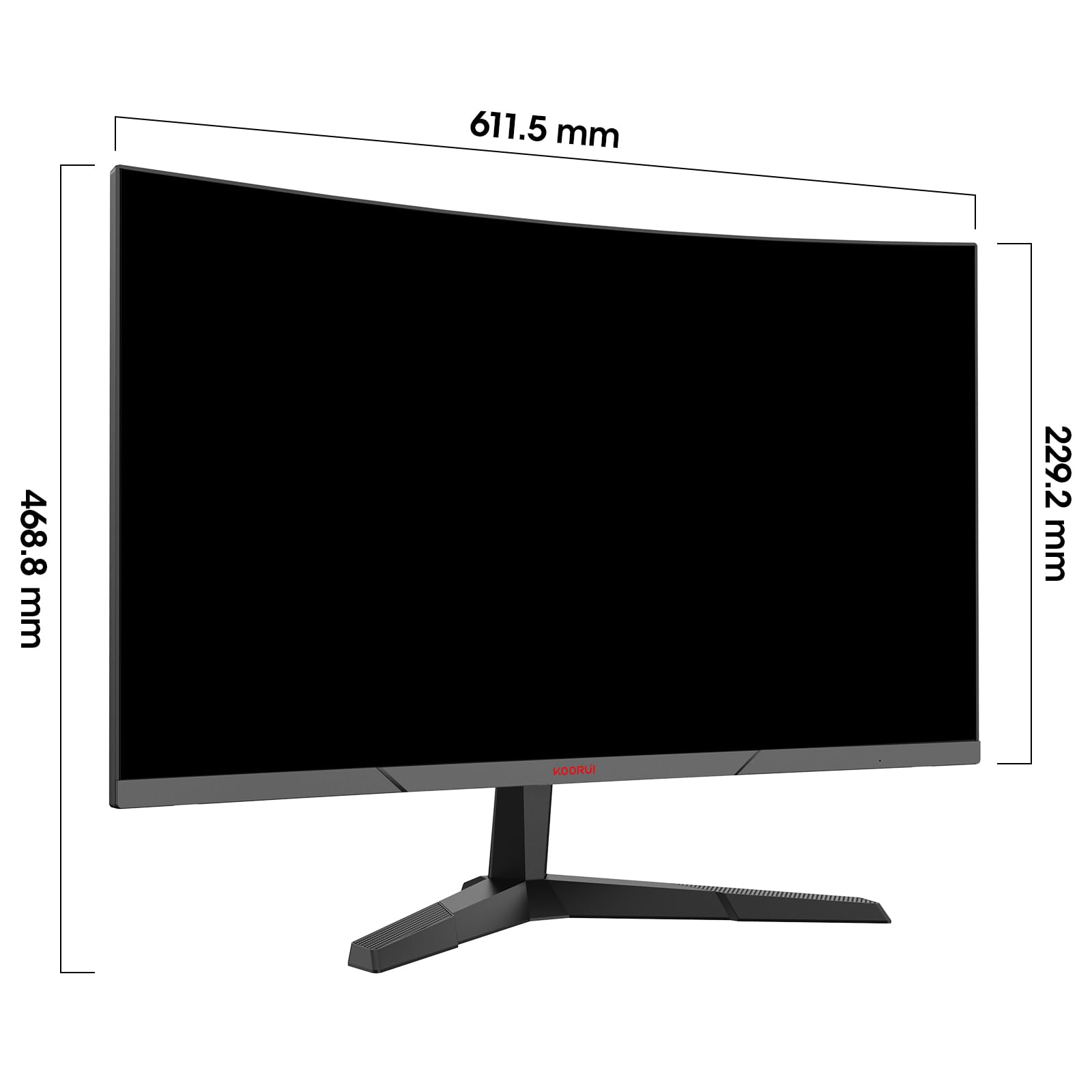 KOORUI 27 Zoll Curved Gaming Monitor, 180Hz FHD PC Bildschirm 1500R, Adaptive Sync DCI-P3 90%, VESA 100x100mm HDMI 2.0/DP 1.2, Schwarz 27E6CA 2