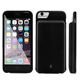 Ula Slim Charger Case for iPhone 6 Charging Case Soft Silicon Portable Phone Battery Case for iPhone 6 Power Cases Juice Bank Cover Black 4500mAh, Suits for iPhone 6 / 6s / 7