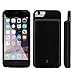 Ula Slim Charger Case for iPhone 6 Charging Case Soft Silicon Portable Phone Battery Case for iPhone 6 Power Cases Juice Bank Cover Black 4500mAh, Suits for iPhone 6 / 6s / 7