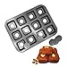 HOMOW Non-Stick Bakeware Brownie Bar Square Cake Pan, Mini Cheesecake Cupcake Pan, 12-Cavity (13.9
