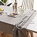 ColorBird Solid Embroidery Lattice Tablecloth Cotton Linen Dust-Proof Checkered Table Cover for Kitchen Dinning Tabletop Decoration (Rectangle/Oblong, 52 x 102 Inch, Grey)
