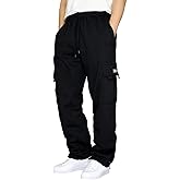CEHT Men's Cargo Sweatpants Joggers Casual Pants with Pockets for Hiking Athletic Workout