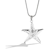 Vurotry Large Gold Starfish Necklace for Women Silver Swirl Summer Beach Ocean Pendant Necklace Stainless Steel Dainty Aesthetic Starfish Charm Necklace Trendy Vacation Star Jewelry