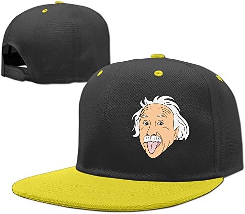 Girls Sticking Tongue Out Albert Einstein Flat Bill Hip-Hop Caps Snapback