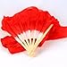 WHATWEARS 1.8m Colorful Belly Dancing Silk Bamboo Veils Dance Long Fans