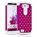 Fosmon HYBO-SD Diamond Star Design Hybrid Case for LG G3 [All carriers] - Retail Packaging (Hot Pink/White)