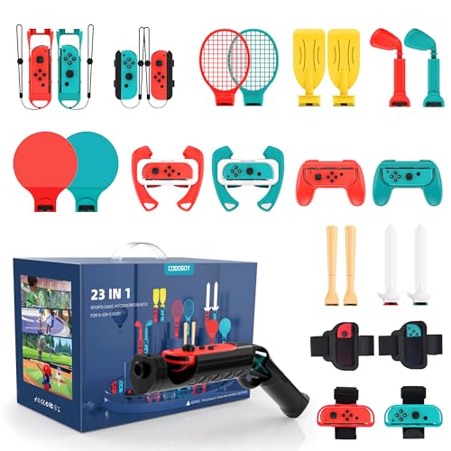 Switch Sports Accessories - CODOGOY 23 in 1 Switch Sports Accessories Bundle for Nintendo Switch Sports, Family Accessories Kit Compatible with Switch/Switch OLED Sports Games