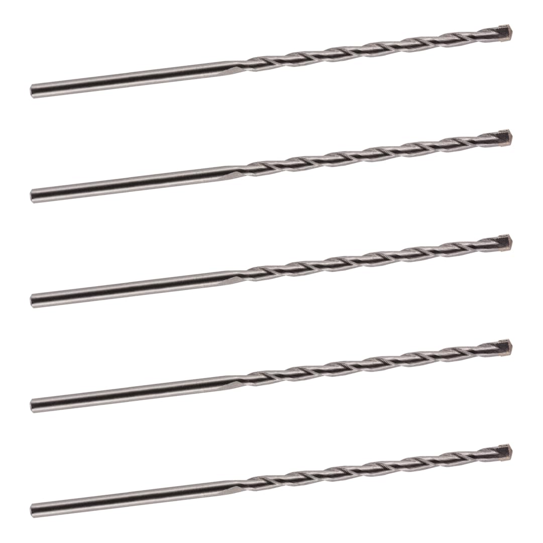 7mm x 150mm TCT Tipped Masonry Drill Bits (Pack Of 5) For Concrete Brick Porcelain Ceramic Tile Plastic Wood