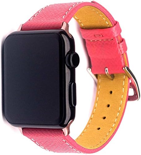 A2YOYO Quick Replacement Watchband Compatible with Apple Watch Band 38mm 40mm, Genuine Leather Strap for iWatch Loop Series 4 3 2 1, 42/44 Pink