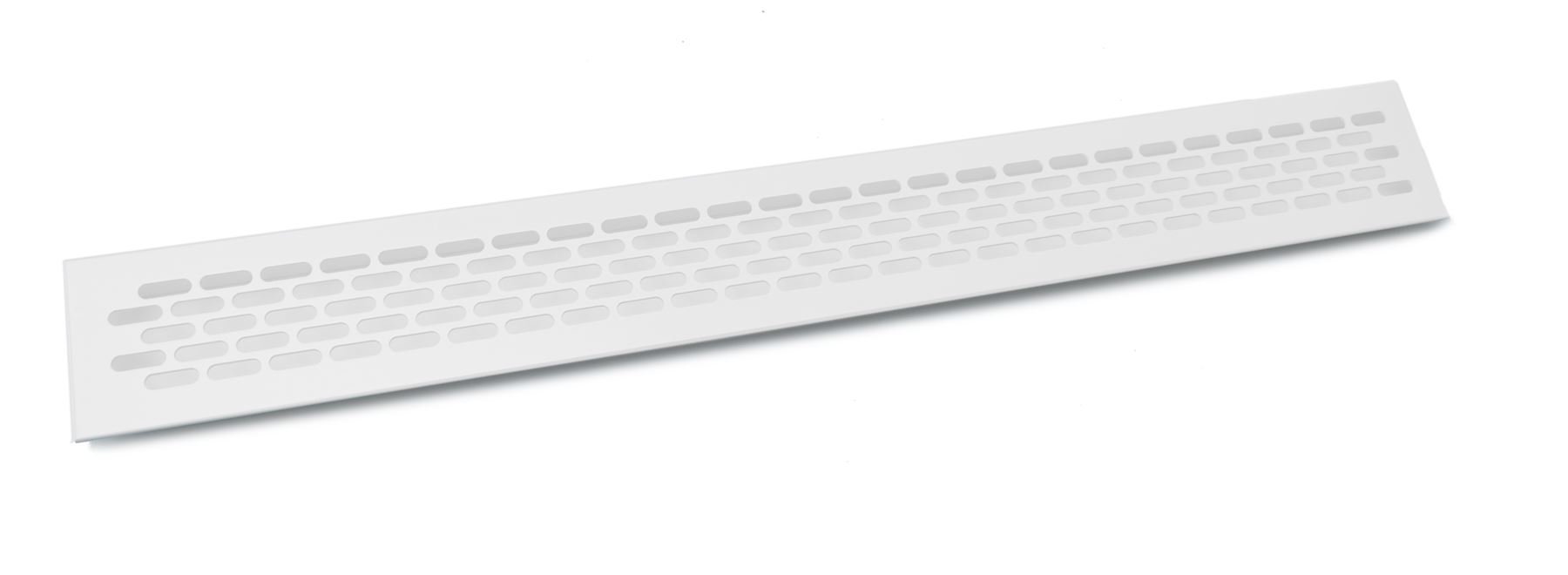 White Aluminium Vent Grill Kitchen Plinth / Worktop Heat 480 x 60 mm