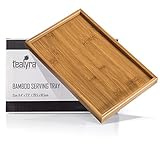Tealyra - Bamboo Serving Tray 11.6in x7.5in - Gongfu Style Tea Tabletop - Wooden Breakfast Serving Plate - 29.5 x 19.5cm