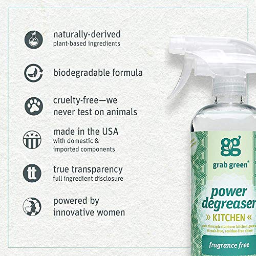 Grab Green Kitchen Power Degreaser, 16 Ounce (Pack of 3), Fragrance