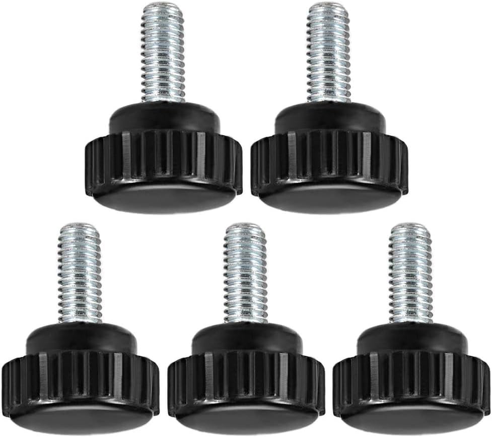 MACHSWON Knurled Clamping Knobs Saw Drill Press Lathe and Routing Jigs Packaging Machinery Printing Equipment Hand Clamping Handle Bolt Hand Knob Screw Replacement Parts M6 x 10mm 5pcs — image 1