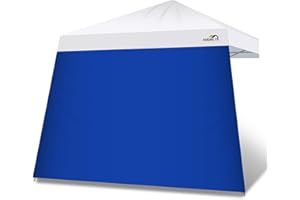 Hisinly Canopy Sidewall 8 * 8 ft, Slant Leg Sunwall with 210D Oxford Cloth, UV Protection and Waterproof, Suits Pop-up Tent/Instant Canopy/Commercial Canopy, Blue (Sidewall Only)
