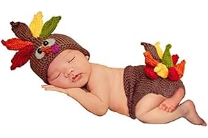 Vedory Christmas Halloween Newborn Photography Prop Baby Boy Girl Photo Outfits Turkey Hat Short Photo shoot Costume