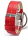 Dalas Red Leather Transparent Dial Fashion Lady Girl Wrist Quartz Watch Gift WAA026