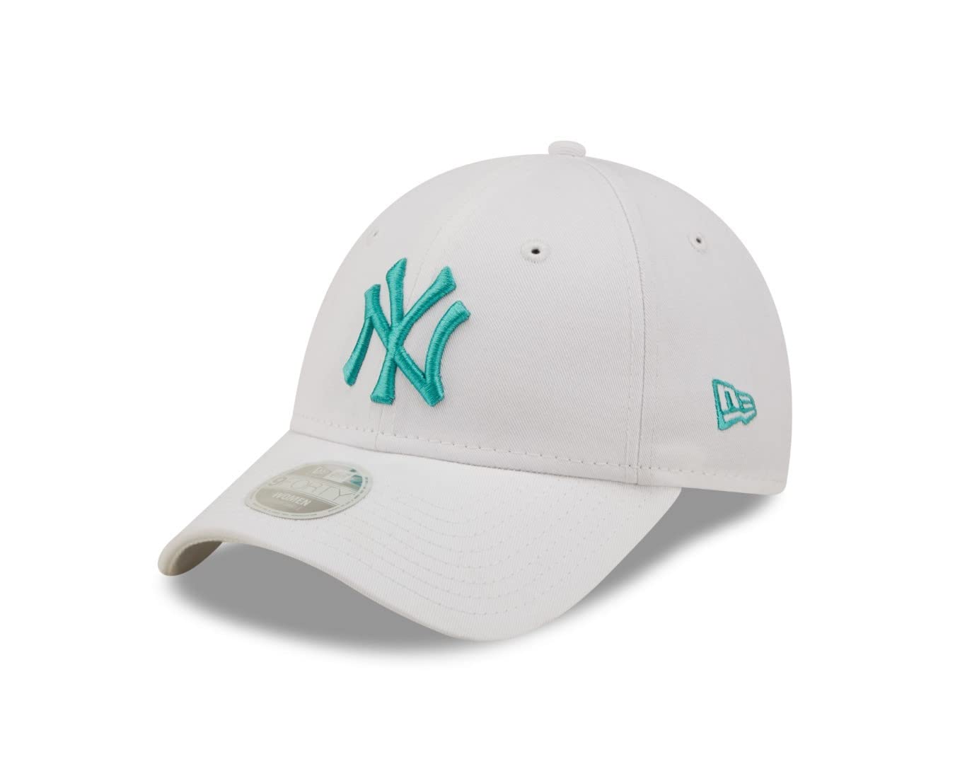 New Era New York Yankees League Essential White Aqua 9Forty Women Adjustable Cap - One-Size