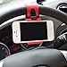 GARASANI Mobile Phone Holder Mount Clip Buckle Socket Hands Free on Car Steering Wheel for iPhone Samsung Galaxy, PDA and Smart Cellphones 2Pcs (Red)