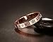 Stainless Steel CZ Roman Numeral Ring for Women Girls,Rose Gold Plated,Size 6-8