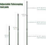 HIKEMAN Tent Poles for Tarp Awning Canopy Aluminium Adjustable 90-230cm view 2