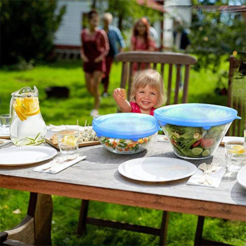 Stretch Lids 12PCS Clear Durable Expandable Silicone Food Covers Containers for Cups Bowl Containers - Thumbnail 5