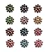 L'VOW Small Size 1.8cm Silver Crystals Flower Brooches Corsage Bouquet Decor Pack of 12 (Colorful)