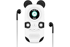 RUIZU 64GB MP3 Player for Kids, Cute Panda Portable Music Player MP3, Child MP3 Player with Bluetooth 5.3, Speaker, FM Radio, Voice Recorder, Alarm Clock, Stopwatch, Pedometer, Support up to 128GB
