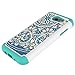 for Samsung Galaxy J3 Emerge Case, J3 Prime / J3 2017 / J3 Mission / J3 Luna Pro / J3 Eclipse/Express Prime 2 / Amp Prime 2 / Sol 2 Case, LEEGU Dual Layer Heavy Duty Protective Case - Blue Flower
