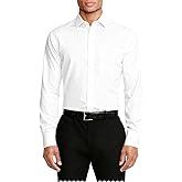 Bovvflex Mens Long Sleeve Dress Shirts Slim Fit Button Down Solid Cotton Business Wedding Shirt with Pocket