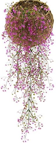 Crt Gucy 33.5" Artificial Fake Hanging Flowers String Plant Vine For Home Garden Wall Decoration, Rose Red