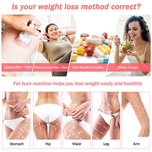 Fat Burn Machine, 4 in 1 R/F Sonic E/M/S Weight Loss Vibration Machine for Stomach Arm Leg Body Shaping Massager Skin Lifting with Red Light Beauty Device