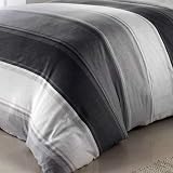 Fusion Betley Classic White Grey Wide Stripe Duvet Cover Super King view 3