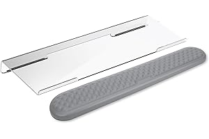 KALAUTO Computer Keyboard Stand with Wrist Rest - Acrylic Desk Riser Tilted Holder with Wrist Pad Desktop Ergonomic Keyboard Support Lifter Tray Clear Office Accessories Magic Typing Keypad Stand 17" (clear)