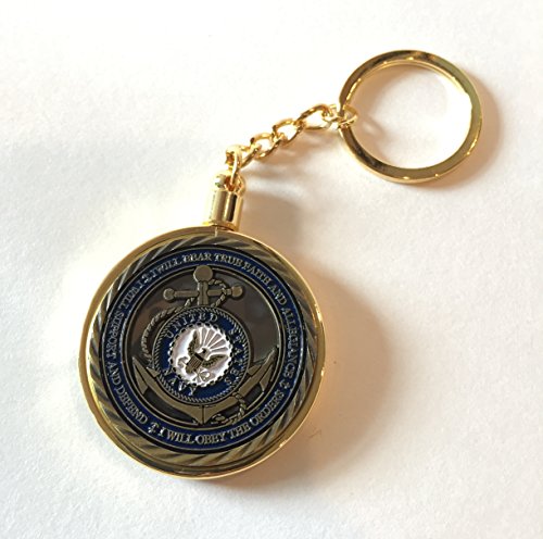 1 US Navy Core Values Challenge Coin Plus Clear Case And Gold Plated 