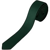 Puistr Skinny Ties Black Ties For Men and Women Solid Pure Color 1.58" (4CM) Plain Formal Slim Neckties