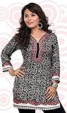 Indian Tunic Top Womens Kurti Printed Crape Blouse Indian Clothes
