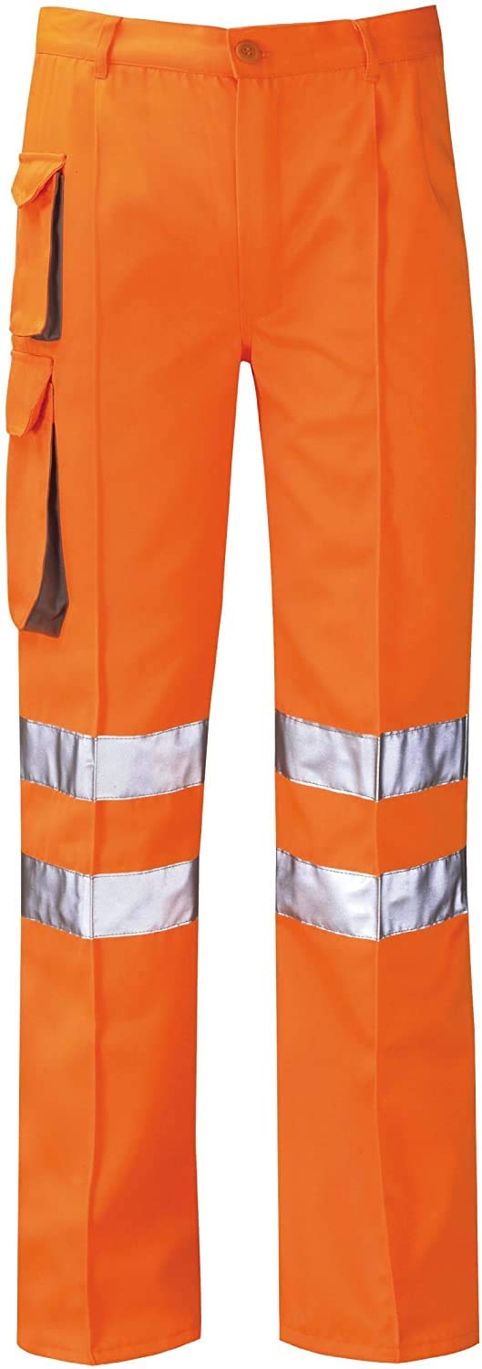 Hercules High Visibility - Combat Rail Size 34 Work Trousers Reg Leg - Orange - PCRTTR Zesus