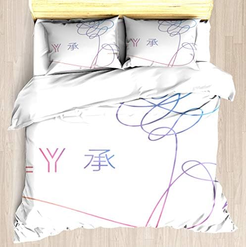 KANGSUN bts love yourself Bedding Cover Set Exclusive Unique Designed Pattern Digital Printed Comfort 3 Piece Bed Duvet Cover Pillowcases Single