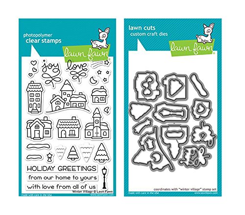 Lawn Fawn Winter Village - Clear Stamp & Die Set - 2 Item Bundle