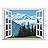 Wall26 Removable Wall Sticker/Wall Mural - Snow Mountain and Pine Trees Out of The Open Window Creative Wall Decor- 36"x48"