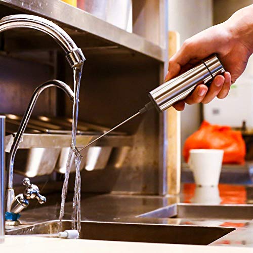 Techo Milk Frother Stainless Steel Electric Handheld Wand with Stand and Brush (frother)